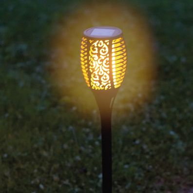 Solarleuchte Fackel LED Garten Beleuchtung Solar Licht Solarlampe IP44 Erdspieß