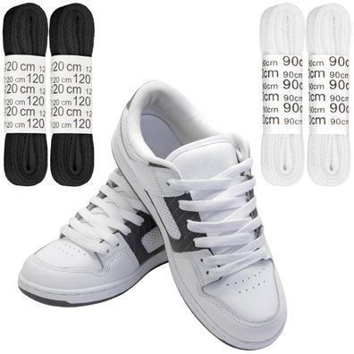 2 Paar Schnürsenkel aus Baumwolle Schuhbänder Senkel Sport Basic Sport Sneaker