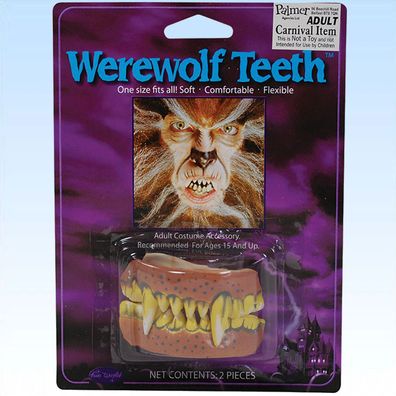 Gruselgebiss Werwolf Kostümzubehör Fasching Halloween Zähne Gebiss Wolfsgebiss