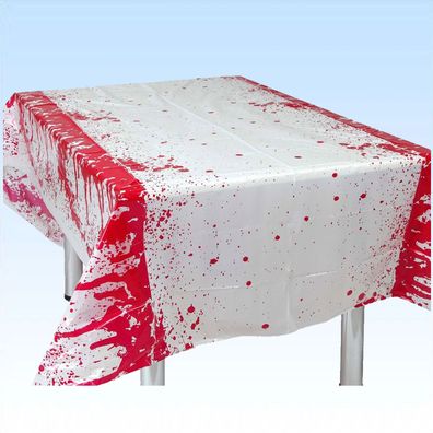 Blutige Halloween Tischdecke ca. 2,65 m x 1,36 m Dekoration Blut befleckte Decke