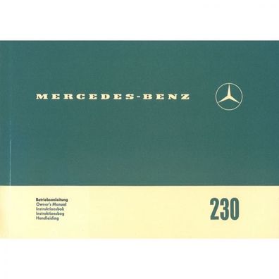 Mercedes-Benz W110 Typ 230 1965-1968 mehrsprachig Bedienungsanleitung