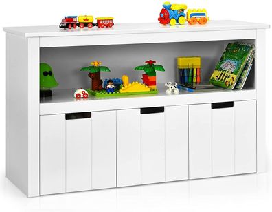 Spielzeugschrank Kinder, Kommode mit 3 Schubladen, Spielzeug-Organizer 102x33x61,5cm