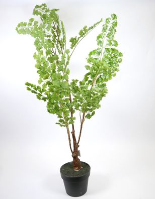 Kunstpflanze Topfpflanze Zimmerpflanze Künstlich Gingko grün H 110 cm