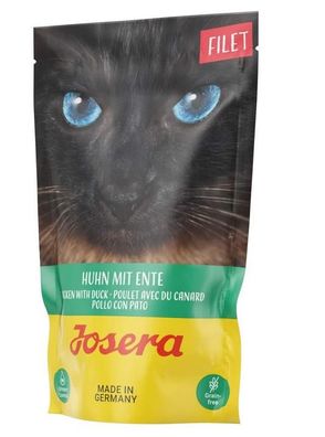 JOSERA ¦ Filet - Huhn mit Ente -16 x 70g | getreidefreies Katzenfutter mit Filetst...