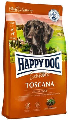 HAPPY DOG ¦ Supreme Sensible - Toscana - Ente und Lachs - 12,5 kg ¦ Hundetrockenfu...