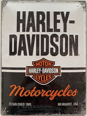 Blechschild 40 X 30 cm Harley Davidson Motorcycles