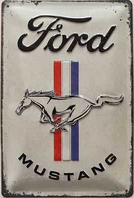 Blechschild 30 X 20 cm Ford Mustang