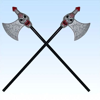 2 x Axt mit Totenkopf Zubehör Waffen für Kostüme Halloween und Fasching