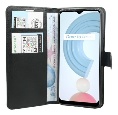 Magnet Case Buch Tasche Schutzhülle für Realme C21Y schwarz