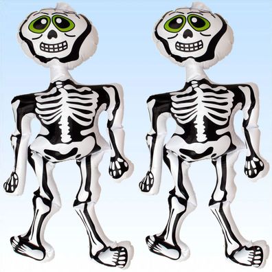aufblasbares Gerippe Skelett 73cm Zubehör Deko Halloween + Faschingskostüme