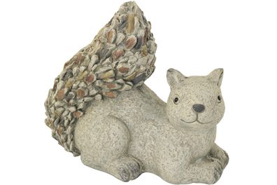 Steinfigur Eichhörnchen 31 cm liegend Deko Gartenfigur Polystone Steinoptik
