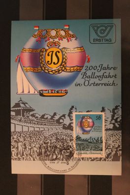 Österreich 1984; Maximumkarte: 2. Amtl. MK der POST: 200 Jahre Ballonfahrt