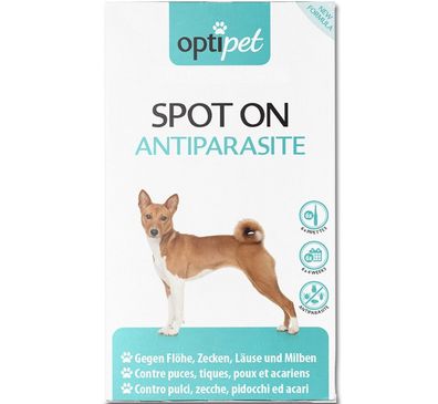 OptiPet Floh- und Zeckenschutz 6x1,5ml Spot-On Hund Schutz auch gegen Milben, Läuse