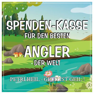 Aufkleber Etikett Spenden-Kasse für Angler