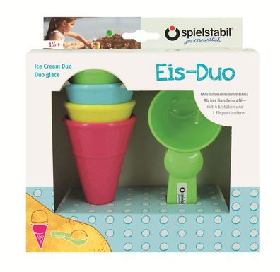 spielstabil® Sandspielzeug Eis-Duo 5-teilig Eistüte Eisportionierer spielstabil