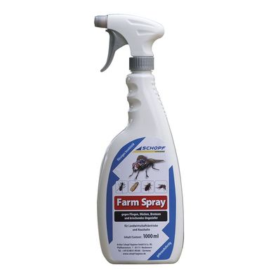 Farm Spray Gebrauchsfertiges Stallfliegenspray 1000 ml | Insektizide Konzentrate Flie