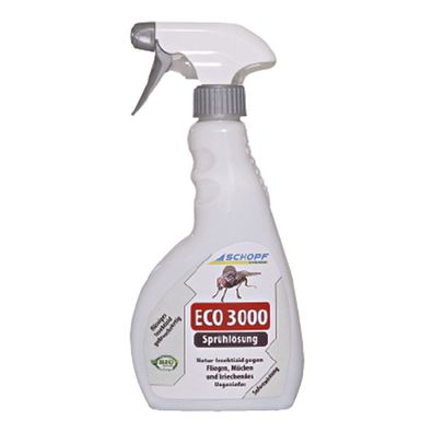ECO 3000 Sprühlösung Gebrauchsfertiges Fliegenspray auf biologischer Basis 500ml | Bi