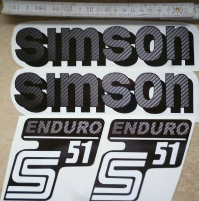 S51 ENDURO, Carbon, Aufklebersatz, DDR, Oldtimer, Ostalgie, Simson