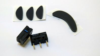 Logitech M570 Maus-Füße + 2x Omrom Schalter für R & L-Klick, 50 Mio-Klick
