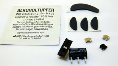 Logitech M570 Maus-Füße + 2x Omron 5 M-Klick-Schaler + 3x Mikro-Schalter