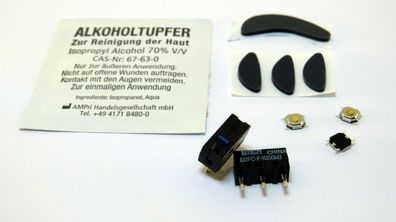 Logitech M570 Maus-Füße + 2x Omron 50 M-Klick-Schaler + 3x Mikro-Schalter