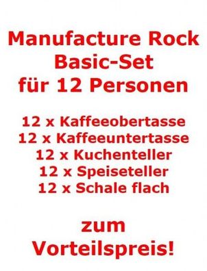 Villeroy & Boch Manufacture Rock Basic-Set für 12 Personen / 60 Teile