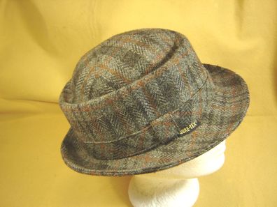 wetterfester Damenhut Karo Tweed mit Goretex 6 Verschiedene Farben Gr57/58cm