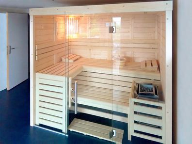 Massivholz TS 4015LS Eco-Ofen 220/220 Sauna komplett Sauna 