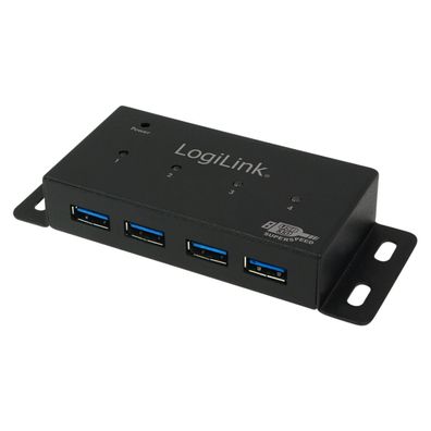 LogiLink USB 3.0 Hub 4 Port Verteiler Splitter Datenhub Metall Gehäuse NEU OVP
