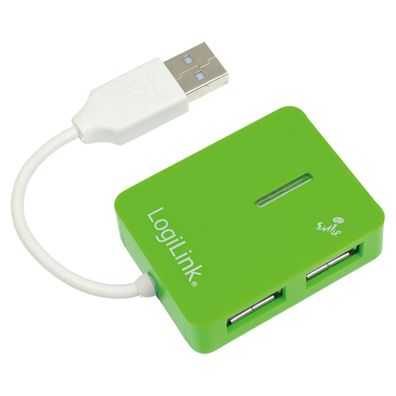 LogiLink USB 2.0 Hub Smile 4 Port Anschlüsse Grün max 480 MBit/ s UA0138 NEU OVP