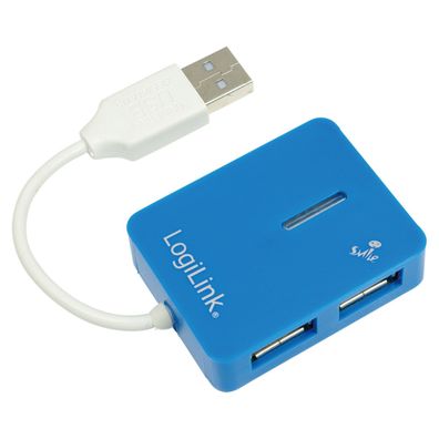 LogiLink USB 2.0 Hub Smile 4 Port Anschlüsse Blau max 480 MBit/ s UA0136 NEU OVP