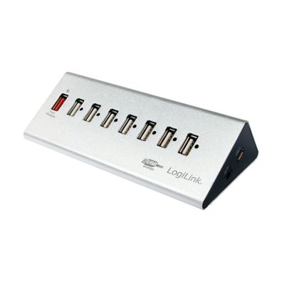 LogiLink USB 2.0 Hub 8 Port Verteiler High Speed Schnell Ladeport NEU OVP