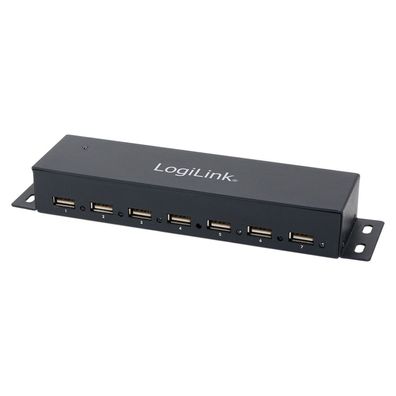 LogiLink USB 2.0 Hub 7 Port Verteiler Splitter Datenhub Metall Gehäuse NEU OVP
