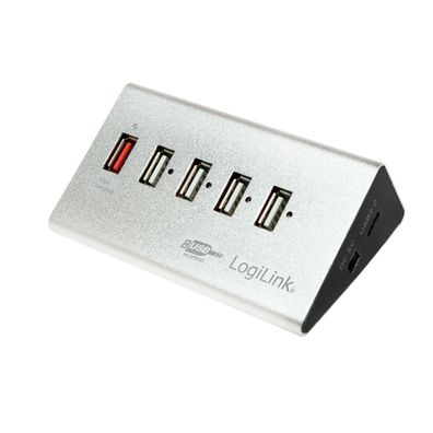 LogiLink USB 2.0 Hub 5 Port Verteiler High Speed Schnell Ladeport NEU OVP