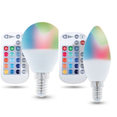 E14 LED RGB 5W Ersetzt 25W Lampe mit Fernbedienung Glühbirne Farbwechsel 250 Lumen...