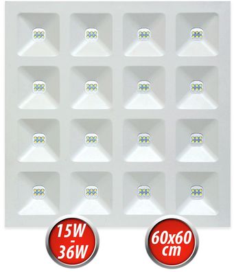 LED Panel 15W - 36W 8 Stufen 60x60cm Neutralweiß 2250lm - 5040lm Deckenpanel Eckig