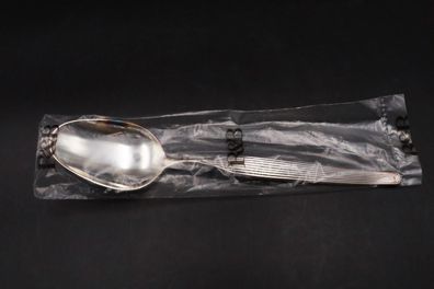 6 Dessertlöffel Exello 100er Silber Auflage versilbert 18,3 cm Löffel 