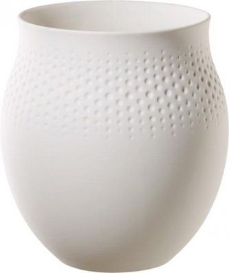 Villeroy & Boch Manufacture Collier blanc Vase Perle groß 16,5x16,5x17,5cm