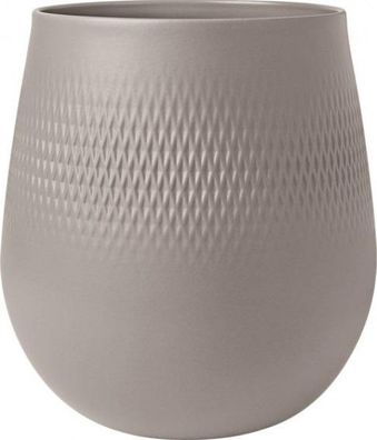 Villeroy & Boch Manufacture Collier taupe Vase Carré groß 20,5x20,5x22,5cm