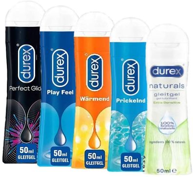 Durex Naturals Extra Sensitive, Perfect Glide, Wärmend, Prickelnd, Feel 5 x 50ml