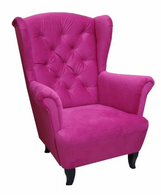 Sessel Ohrensessel Wohnzimmersessel - Orlando - Webstoff Pink