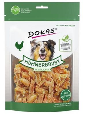 DOKAS ¦ Hühnerbrust in Stückchen - 2 x 200g ¦ Snack's für ausgewachsene Hunde