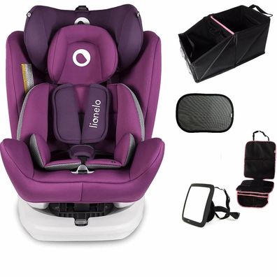 T4C Set lionelo Bastiaan Auto Kindersitz Purple + Wumbi Komplettset in Pink Baby