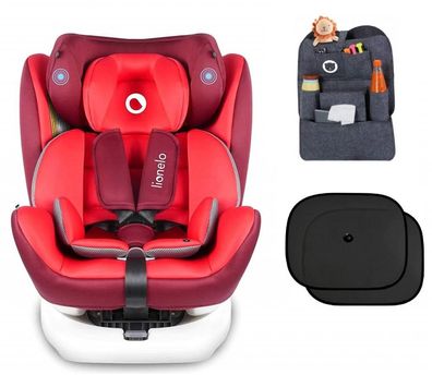 Lionelo Bastiaan rot + Organizer + Sonnenschutz Auto Kindersitz mit Isofix Baby Autos