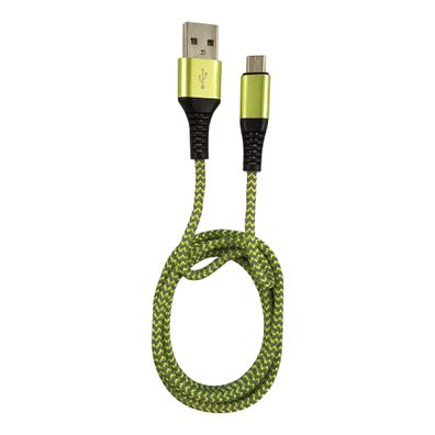 LC-Power LC-C-USB-MICRO-1M-7 USB A zu Micro-USB Kabel, grün/ grau, 1m