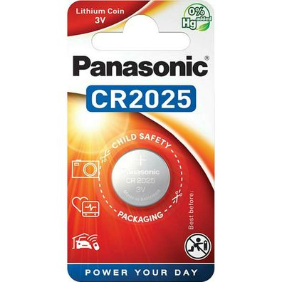 Panasonic Knopfzellen CR2025 3V 165mAh Knopfbatterie Lithium Batterie Blister