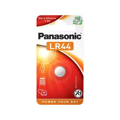 Panasonic Knopfzellen LR44 1,5V Knopfbatterie Micro Alkaline Batterie Blister