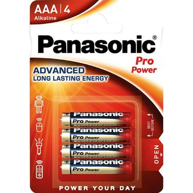 Panasonic Pro Power Micro AAA Batterie LR03PPG LR03 1,5V Alkali 4er Blister