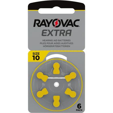 Rayovac Extra Advanced Hörgerätebatterien Typ 10 Hörgeräte Batterie 6er Blister