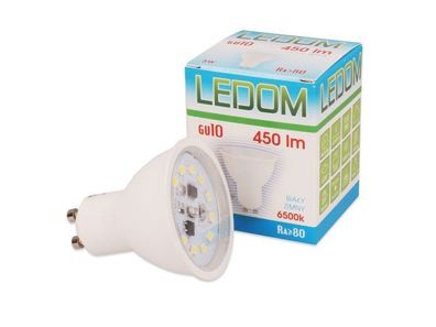 LEDOM GU10 5W SMD LED Leuchtmittel Kaltweiß 6500K 450 Lumen 220-240V Ø50 Spot ...